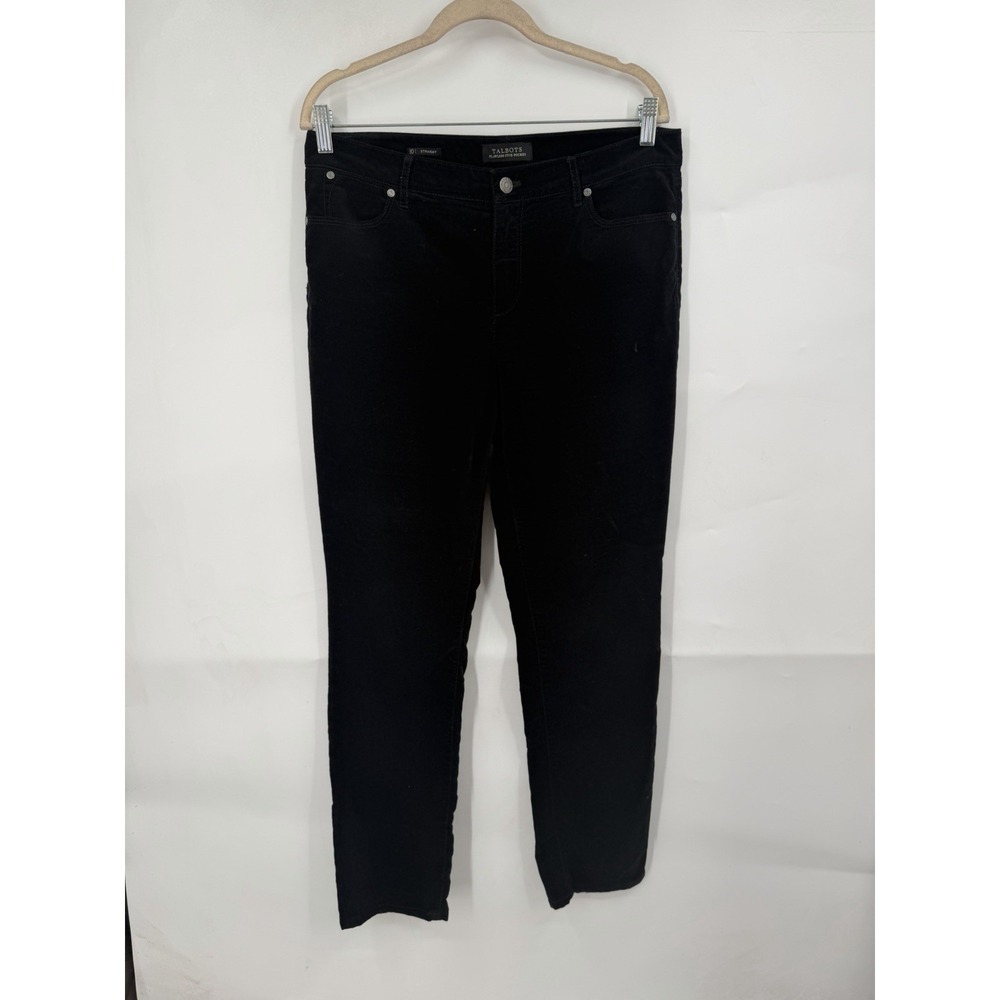 Talbots Flawless Five Pocket Velvet Straight‎ Leg Pant Women 10 Black Mature